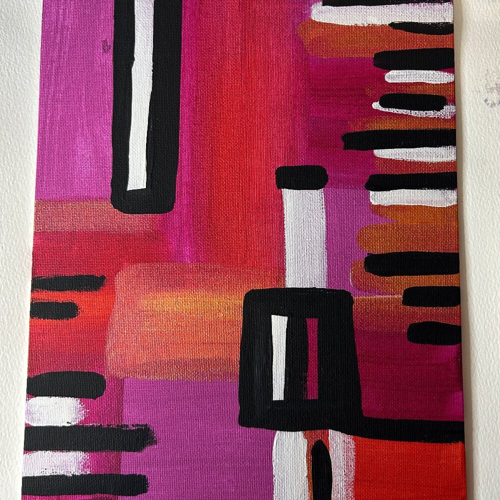 Original Abstract Art Canvas 8 x 10" signed with authenticity certificate